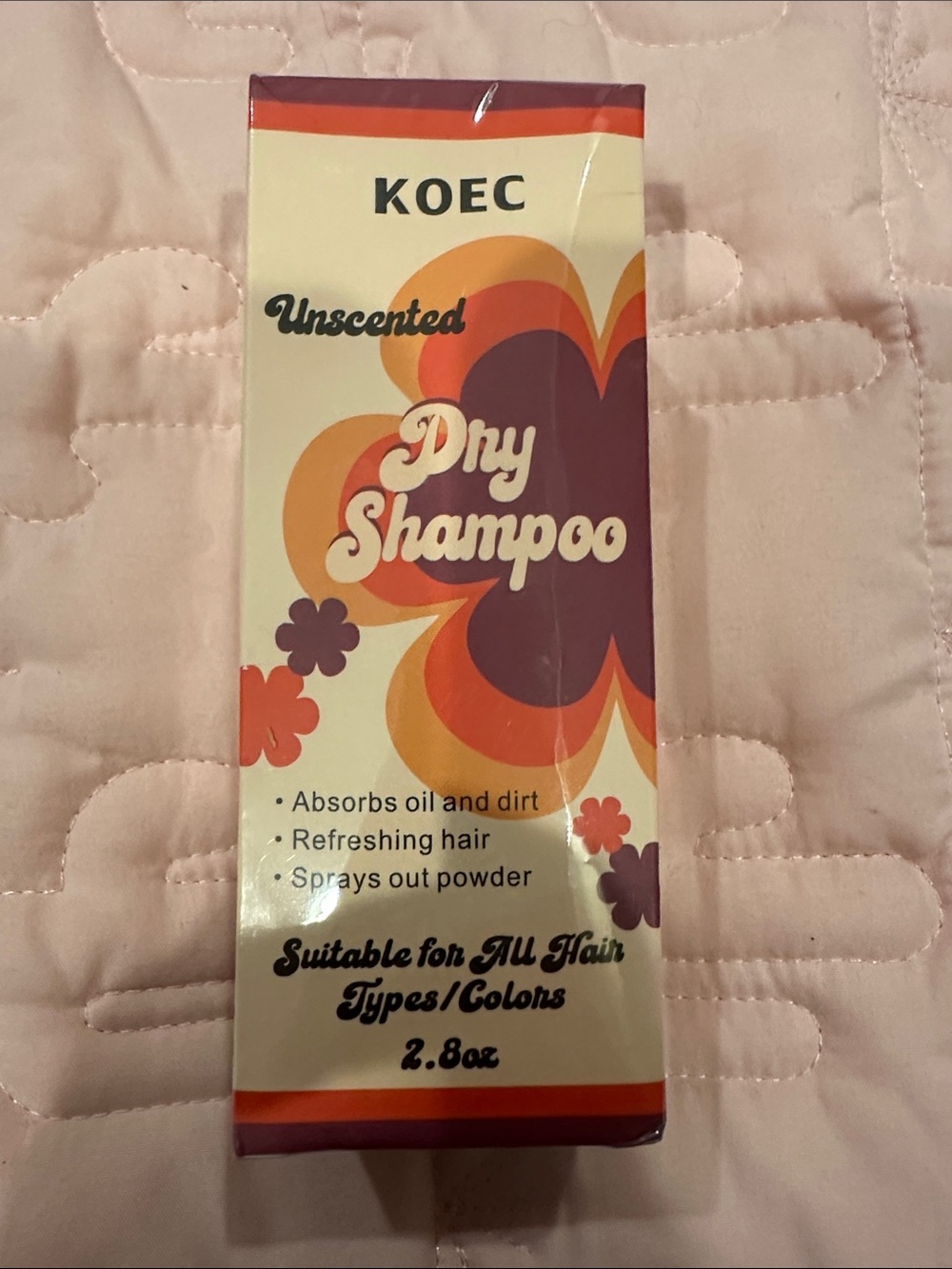 Unscented Dry Shampoo - Cream with Orange & Purple Floral Accents